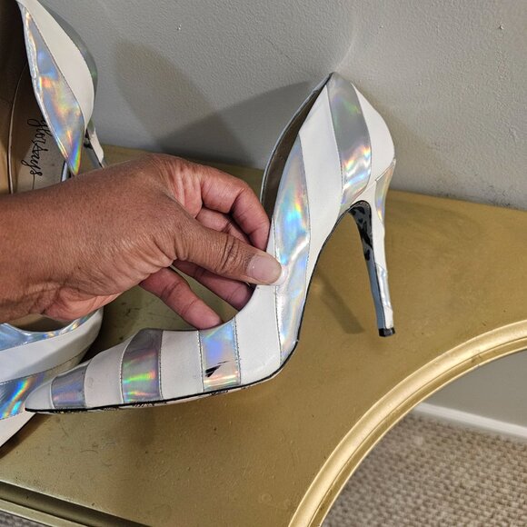 TAYLOR SAYS Miko Hologram Striped Stilettos - Picture 5 of 7